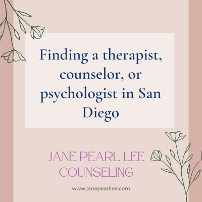 Finding a therapist, counselor, or psychologist in San Diego